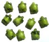 10 19mm Transparent Olive Givre Turtle Beads